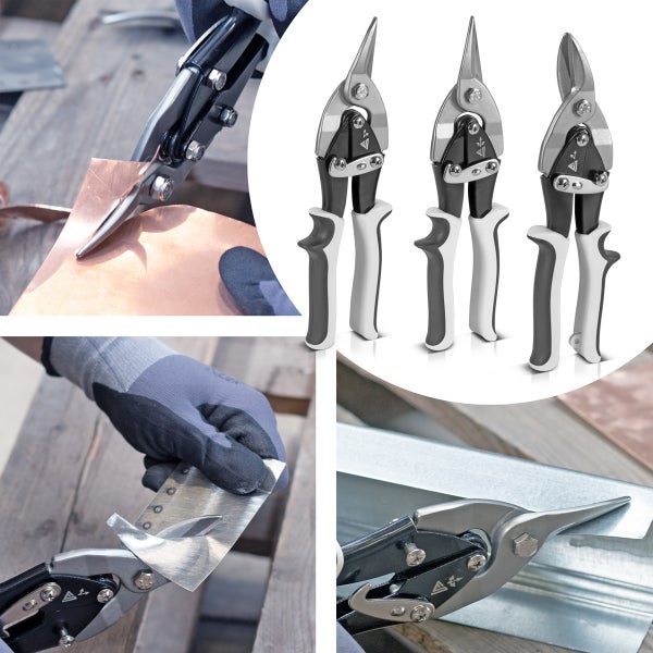 Blechschere 3er Set gerader, linker und rechter Schnitt Metallschere