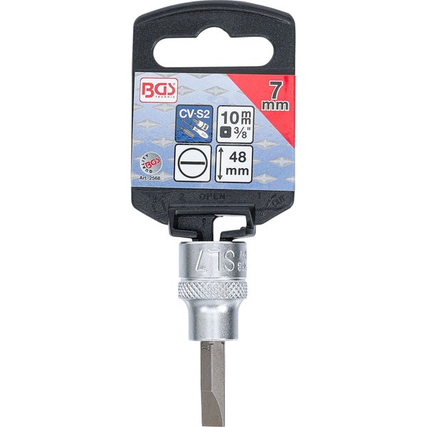 BGS Bit-Einsatz Antrieb Innenvierkant 10 mm (3/8) Schlitz 7 - 2568
