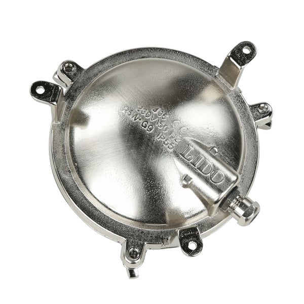 Runde Außenleuchte aus Metall mit Befestigungslaschen