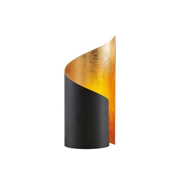Wandleuchte aus Metall mit Blattgolddekor