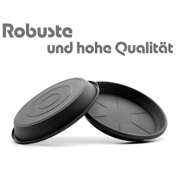 T BigDean 20 Stück Blumentopf Untersetzer Ø 16,5 cm in Anthrazit – Topfuntersetzer aus robustem Kunststoff & Made in Europe
