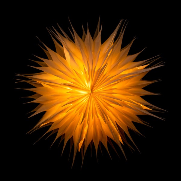 Sterntaler Dekostern | Weihnachtsstern Papier | Faltstern | Innen | Glühbirne | Netzstecker