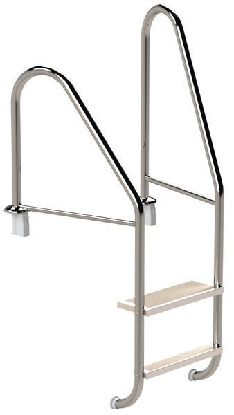 Poolleiter aus Edelstahl mit zwei Stufen