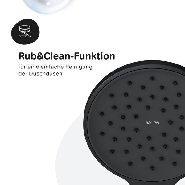 Duschkopf mit Rub und Clean Funktion zur einfachen Reinigung der Duschdüsen von AM PM