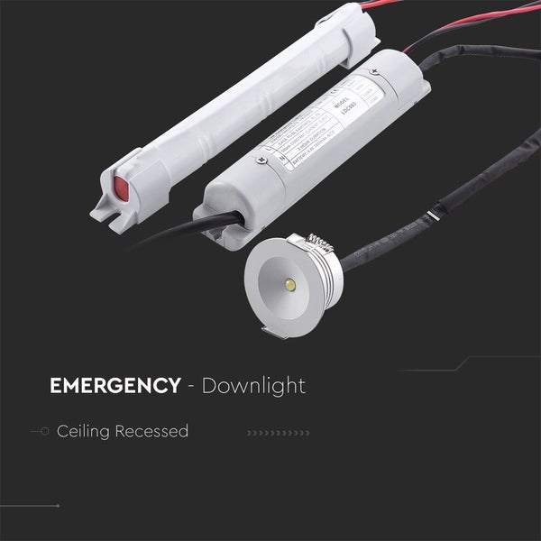 Notlichtstrahler - IP20 - Weiß - 3 Watt - 140 Lumen - 5500K