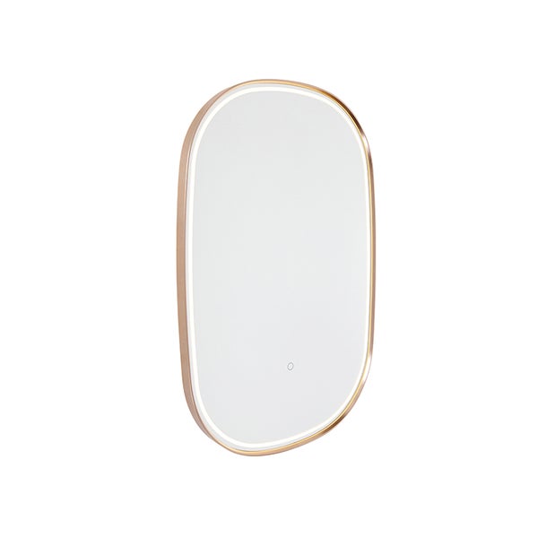 Badspiegel Kupfer inkl. LED mit Touchdimmer oval - Miral