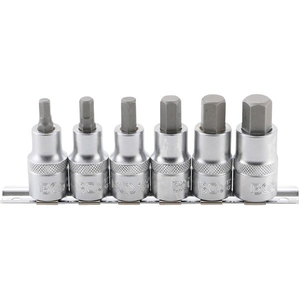 BGS Bit-Einsatz-Satz Antrieb Innenvierkant 12,5 mm (1/2) Innensechskant 6 - 14 mm 6tlg. - 8887