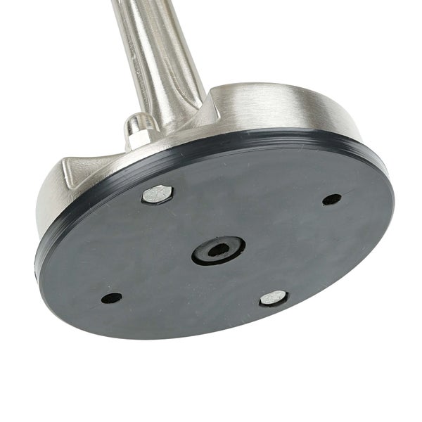 Detailansicht einer Standarmatur mit runder, schwarzer Basisplatte