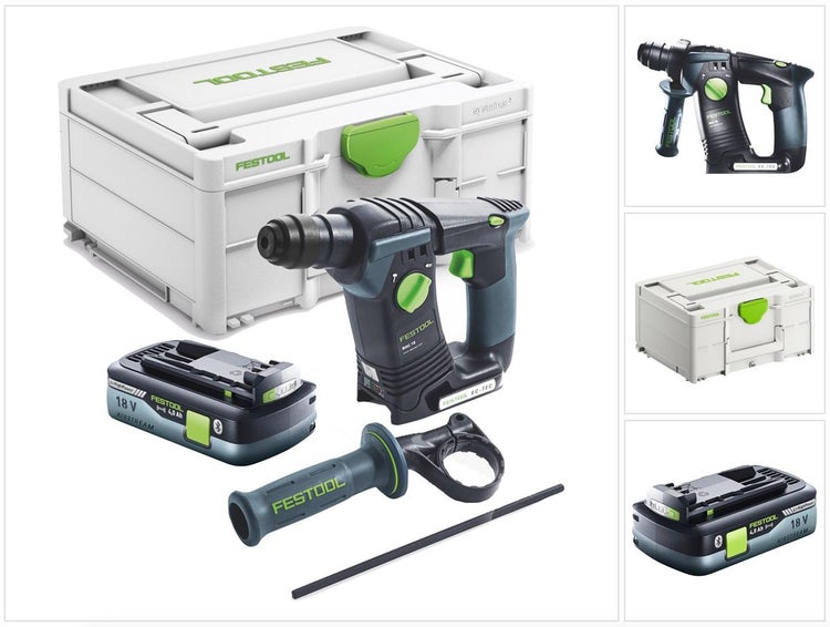 Festool BHC 18-Basic Akku Bohrhammer 18 V 1,8 J SDS Plus Brushless + 1x Akku 4,0 Ah + Systainer - ohne Ladegerät