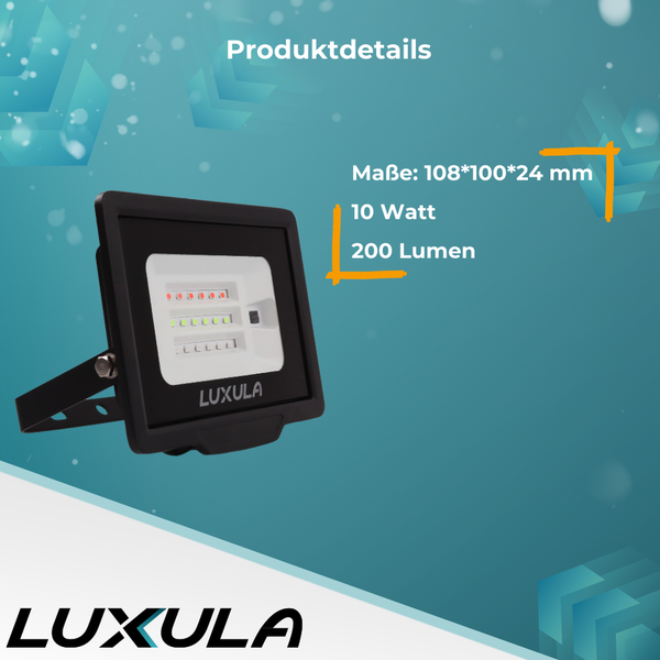 LUXULA LED-Strahler RGB Farbwechsel Wandstrahler 10W Fluter IP65 Außenstrahler mit Fernbedienung