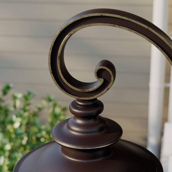Lindby Wandleuchte außen (Laterne) Barret (Retro, Vintage Antik) in Braun aus Aluminium (1 flammig E27) - Außenwandleuchten Wandlampe Led Außenlampe Outdoor für Außenwand/Hauswand