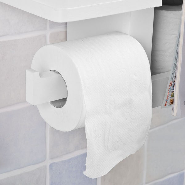 Toilettenpapierhalter mit Papierrolle und Ablage