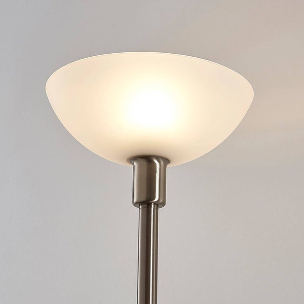 Stehlampe mit Lampenschirm aus Glas