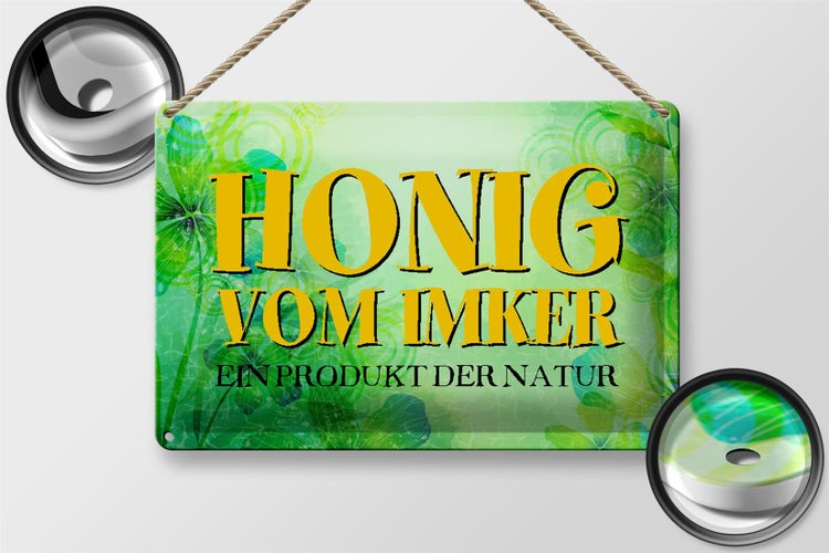 Blechschild Spruch 30x20cm Honig Imker Produkt der Natur