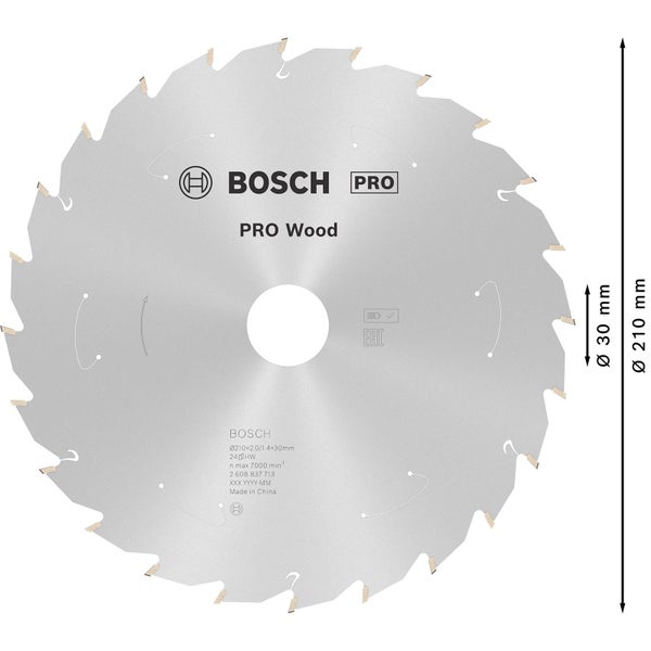 Bosch Pro Holzsägeblatt, 210 Millimeter Durchmesser