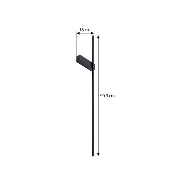 Lindby LED Wandleuchte, Wandlampe Innen Natsumi (Modern) in Schwarz aus Aluminium (1 flammig ) - Wandstrahler Wandbeleuchtung Schlafzimmer / Wohnzimmer Wohnzimmerleuchte