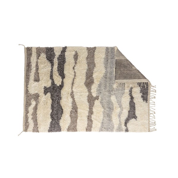 Teppich mit Streifenmuster und Fransen