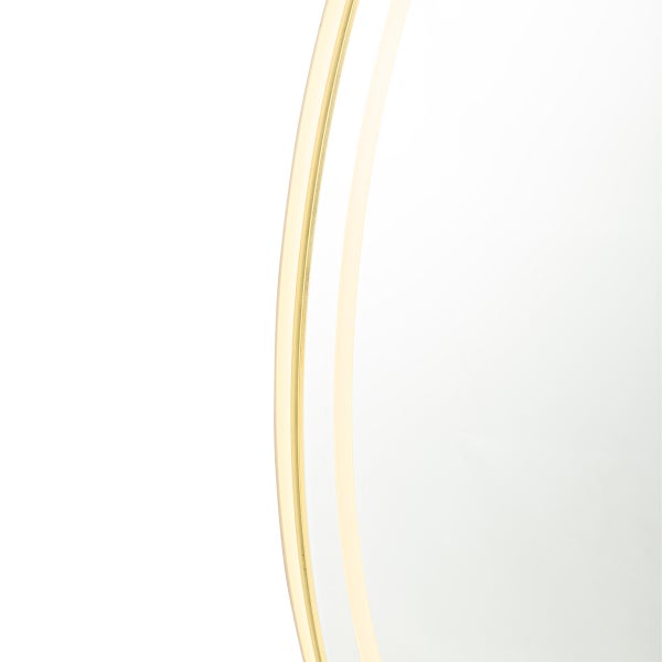 Detailansicht eines runden Spiegels mit schmalem Rahmen