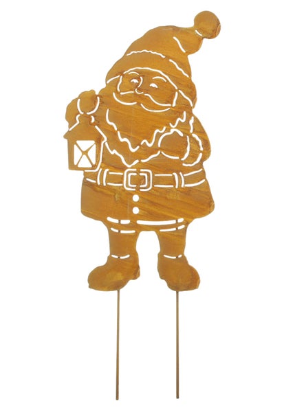 FRANK FLECHTWAREN | Stecker Santa mit Laterne, METALL, 21 x 0,5 x 53 cm