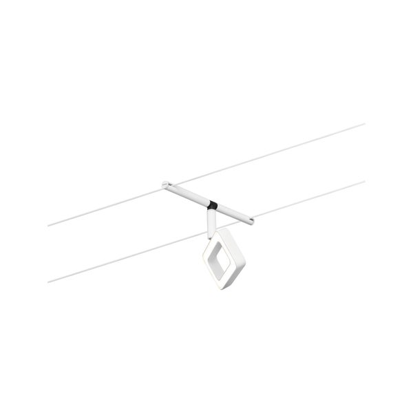 CorDuo LED Seilsystem Frame Einzelspot 280lm 4,8W 3000K 12V Weiß matt, Chrom