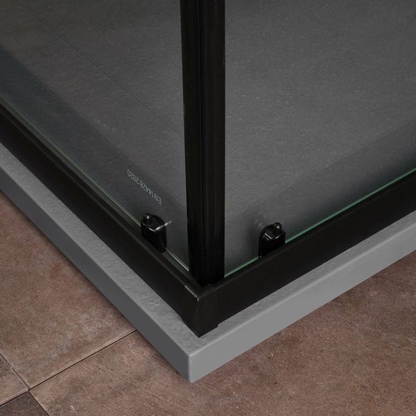 Duschkabine, 80x120 cm, mattschwarzer Rahmen, satiniertes Glas, 6 mm | City