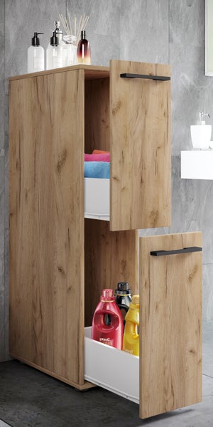 Holz Badmöbel Nischenschrank Schublade Sadilo L