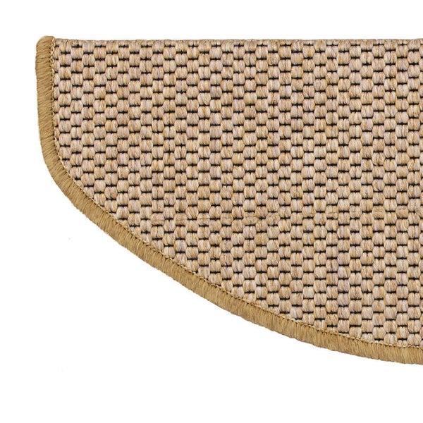 FLOORDIREKT Stufenmatte Kalkutta - Sisaloptik - Schlingenpol - Selbstklebend - Natur - Halbrund - 23,5 x 65 cm