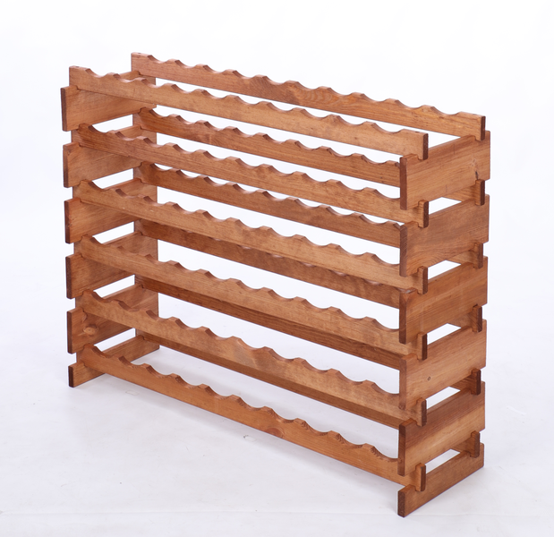 Weinregal VINOTECA FLEX PRO HxBxT 79x103x28cm 60 Flaschen auf 6 Ebenen Massives Kiefernholz Braun geölt
