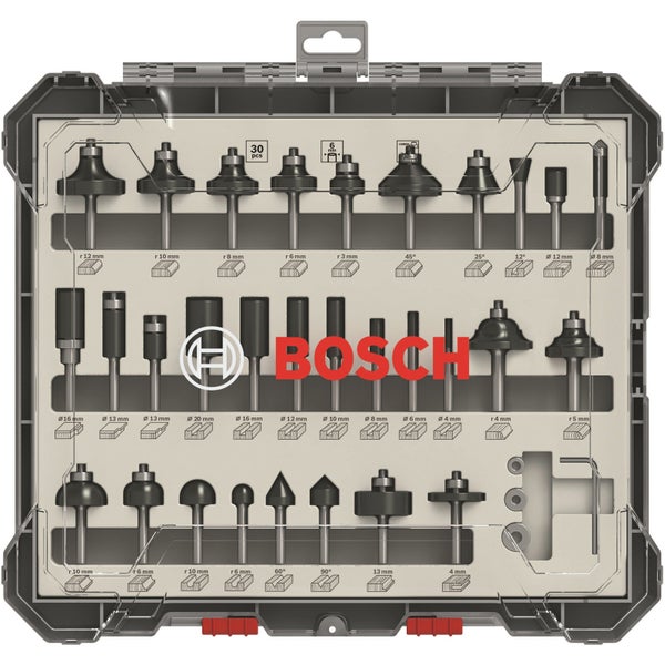 Bosch 30tlg. Mixed Fräser Set 6mm Schaft - 2607017474