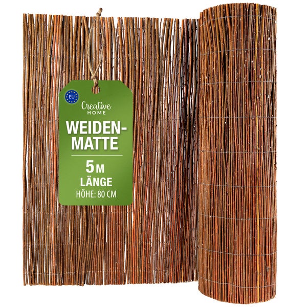 Creative Home Weidenmatte Balkon Sichtschutz Weide 80x500 cm (HxL)