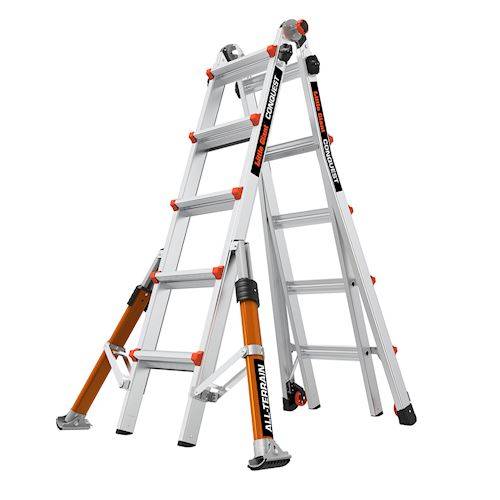 Little Giant Conquest All Terrain Mehrzweckleiter aus Aluminium mit verstellbaren Teleskopbeinen