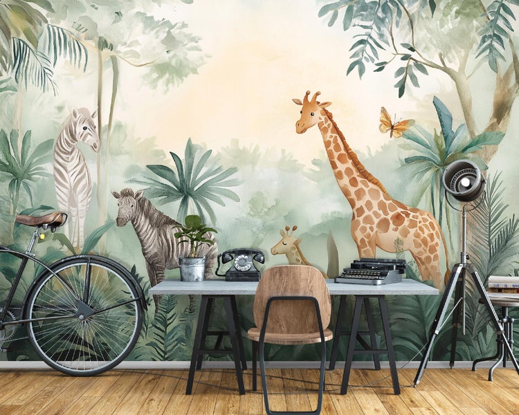 Fototapete Kinderzimmer Tiere Wald Kinder Vlies Tapete 250x175 cm