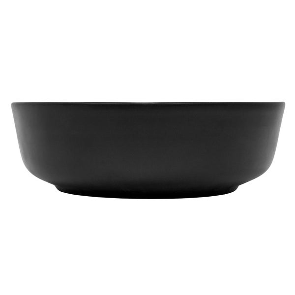ML-Design Waschbecken aus Keramik in Schwarz matt Ø 415 x 135 mm, Runde Aufsatzwaschbecken, Moderne Waschtisch, Waschschale mit Abflussloch, Waschplatz Handwaschbecken , für Badezimmer / Gäste-WC