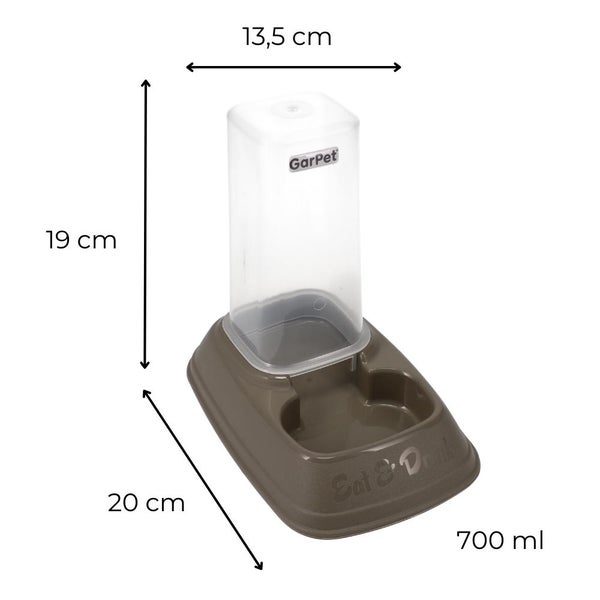 Automatischer Futterspender Wasserspender 2in1 Futterautomat Wasserautomat für Hunde Katzen Wasser und Futter Automat Spender Napf 700 ml