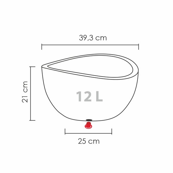 Scheurich Wave Globe Bowl 40, Pflanzschale/Blumentopf/Pflanzkübel, rund,  aus Kunststoff Farbe: Schwarz-Granit, 39,3 cm Durchmesser, 21 cm hoch, 12 l Vol.