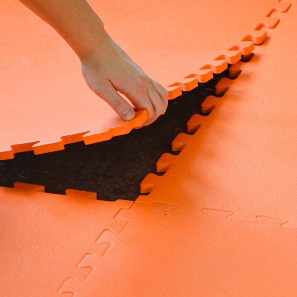 12mm Trainingsmatte mit Rand - 90x90cm Bodenschutz-Matte Orange