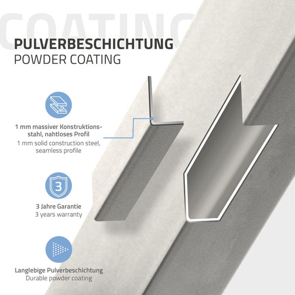 ML-Design 2er Set Tischbeine Loft 75x72 cm, Silber, Profil 8x2cm, aus Edelstahl, Industriedesign, U-Form, Metall Tischgestell scandic, Tischkufen Tischuntergestell Möbelfüße, für Esstisch/Schreibtisch