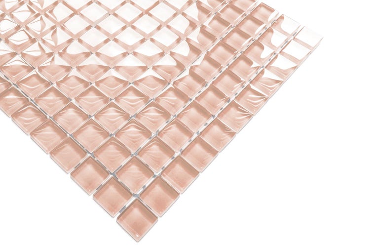 Glasmosaik auf Netz für Bad und Küche 30cm x 30cm  - Salmon