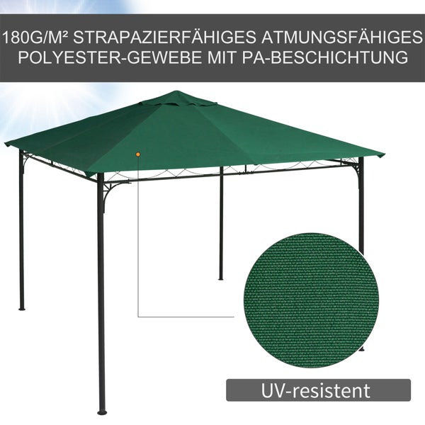 Outsunny Ersatzdach für Gartenpavillon, 2,98 x 2,95 m, Polyester, Grün