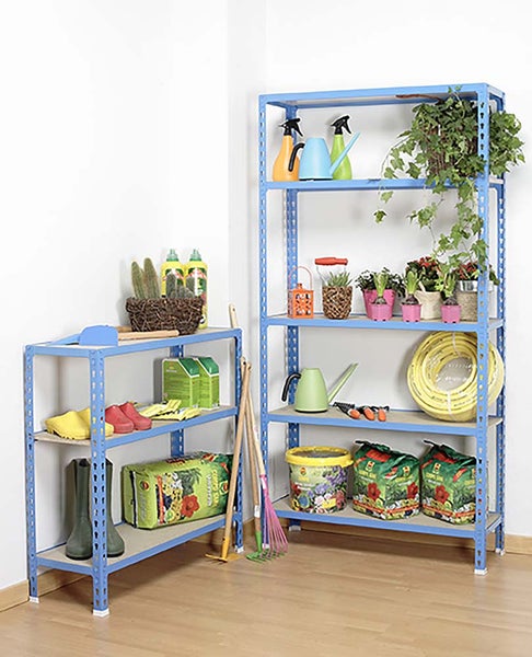 PROREGAL Schwerlastregal Muli HxBxT 180 x 90 x 50 cm 5 Fachböden Fachlast 150 kg Blau