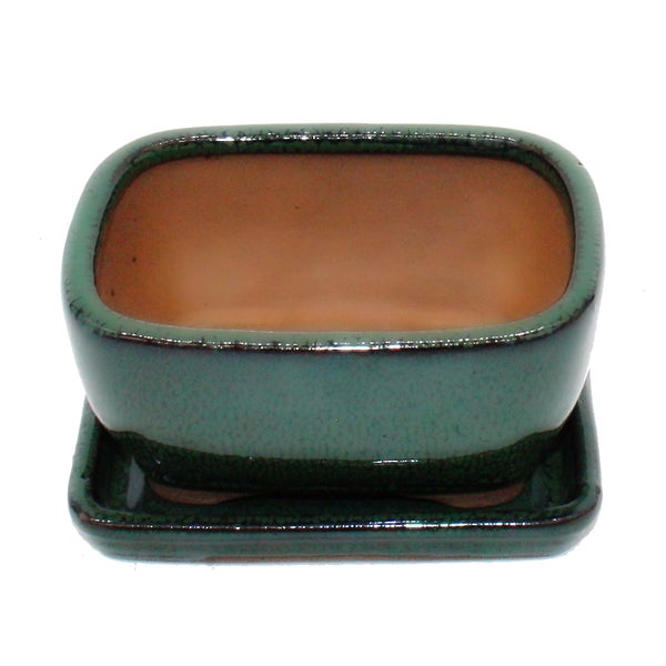 Rechteckige Bonsaischale aus Keramik