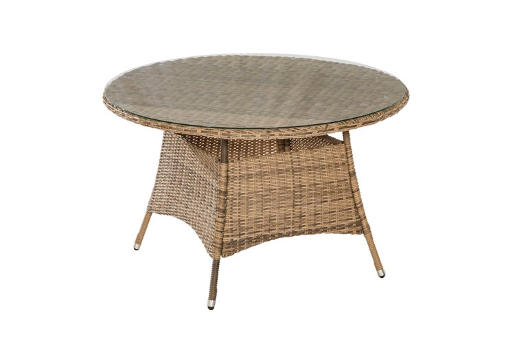 Riviera Gartentisch, rund 100 cm, Stahlgestell mit Polyrattan