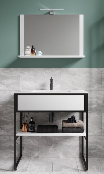 3-tlg. Waschtisch Badmöbel Waschbecken Bitila 80