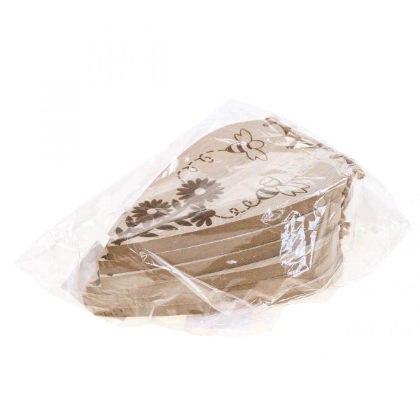 Verpackung Holzanhänger mit Blumen- und Bienenmuster