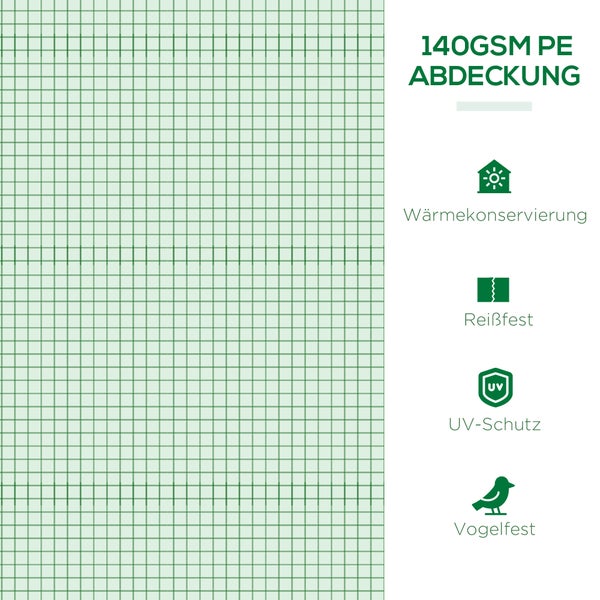 Tunnelgewächshaus mit Lüftungsfenstern