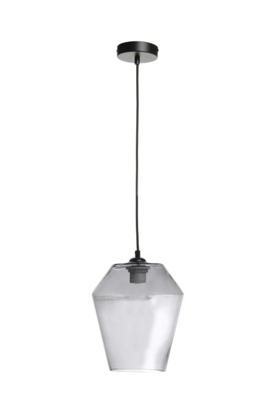 Design Glas Pendelleuchte Grau, Hängelampe Glaskugel 30 cm | Wohnzimmer Esszimmer Leuchte