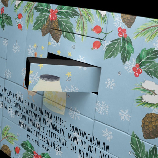 Mr. & Mrs. Panda Befüllbarer Adventskalender Maus Sterne - Blau Pastell