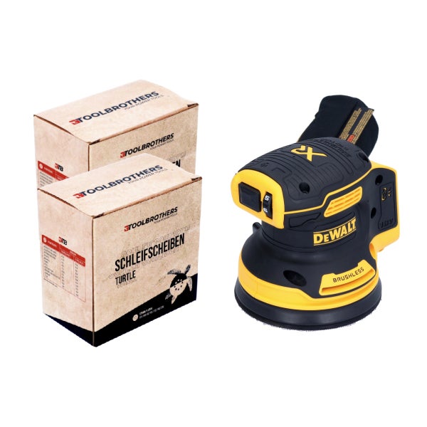 DeWalt Exzenterschleifer 18 Volt mit zwei Schachteln Toolbrothers Schleifscheiben