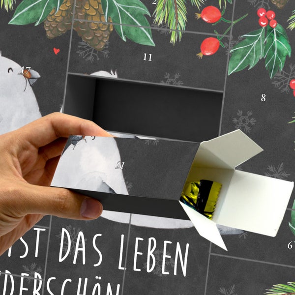 Mr. & Mrs. Panda Befüllbarer Adventskalender Turteltauben Liebe - Schwarz
