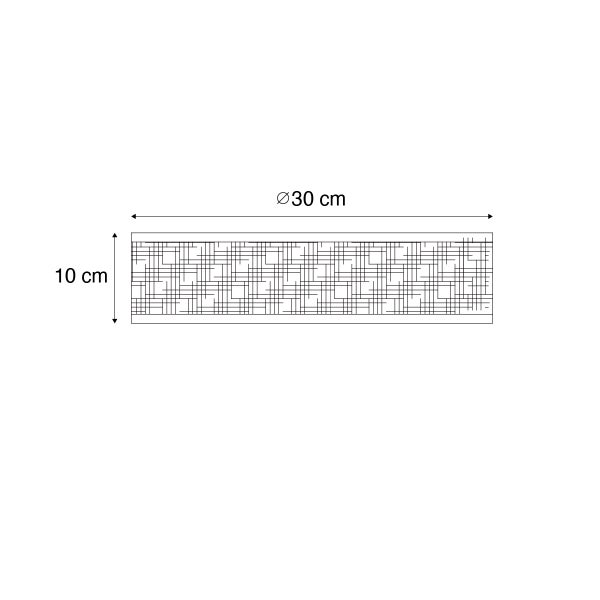 Technische Zeichnung eines Dekors mit den Maßen 10 mal 30 Zentimeter